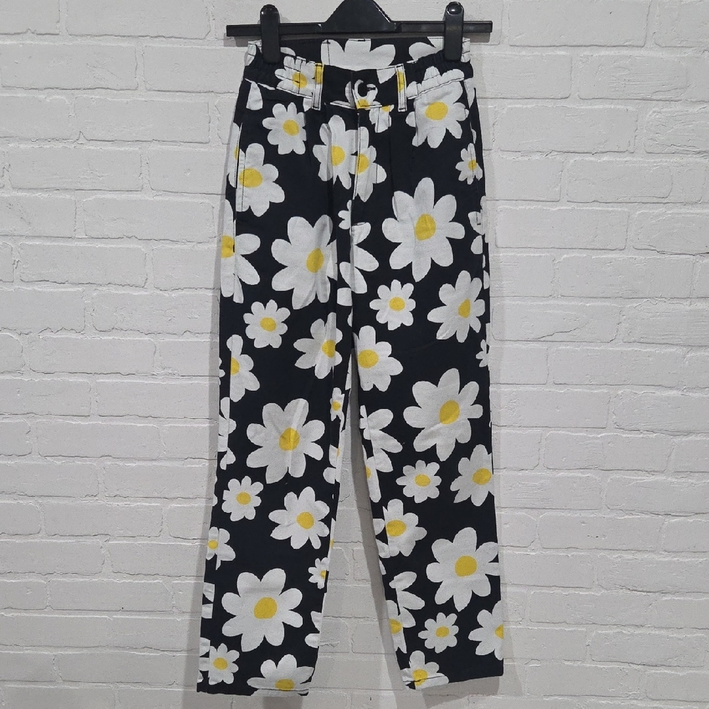 Lazy Oaf Black Daisy Print Pants
